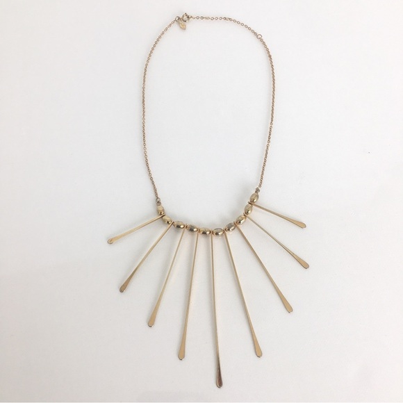 Vintage Sarah Coventry Signed Necklace Gold Tone Spikes And Chain Link Retro - Picture 2 of 8